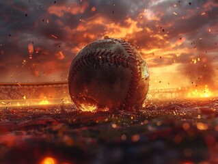 Revolutionaries at Play: Founding Fathers CG Artwork at Baseball Game Bonfire