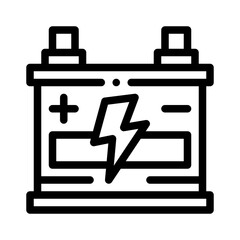 car battery line icon