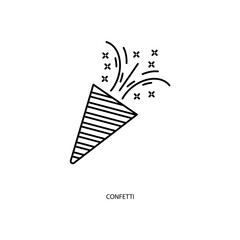 Obraz premium confetti concept line icon. Simple element illustration. confetti concept outline symbol design.