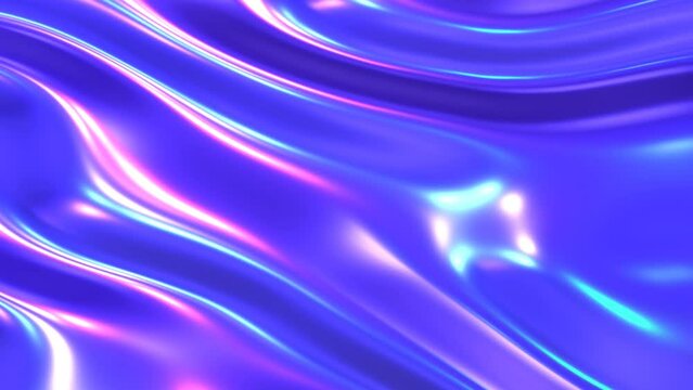 Purple blue shiny background 3d abstract graphics movie animations,  latex  glossy neon colors lustrous texture pattern,  4K  video animation, purple plastic texture design.