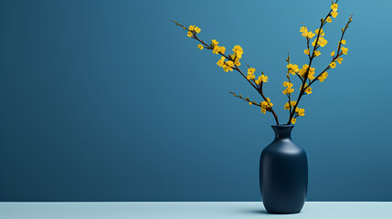 Clay vase with flowers