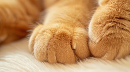 Fototapeta premium The cat's fluffy paws