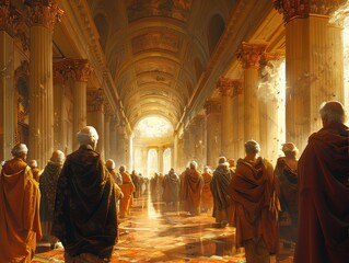 Noble Legacy: Founding Fathers Grand Art Exhibition in Majestic Digital Realism