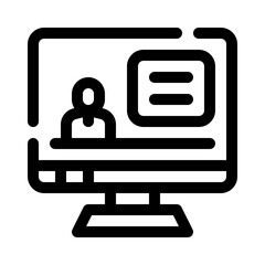 online training line icon