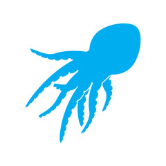 swimming octopus animal logo design