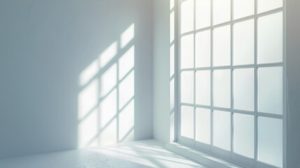 Shadow overlay effect isolated on white background, Light and shadows from window. Mockup of transparent shadow overlay effect and natural lightning in room interior