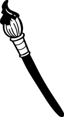 cute cartoon paintbrush drawing.