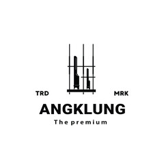 Traditional musical instrument logo illustration, angklung silhouette suitable for music shops and communities