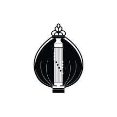 Traditional musical instrument logo illustration, sasando silhouette is suitable for music shops and communities