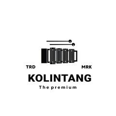 Traditional musical instrument logo illustration, kolintang silhouette is suitable for music shops and communities