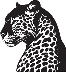 Leopard face Logo Vector Illustration Silhouette