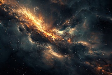 Obraz premium Creating a cascade of space dust reaction that gracefully. Generative Ai