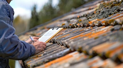 Home Inspector Examining Roof Condition