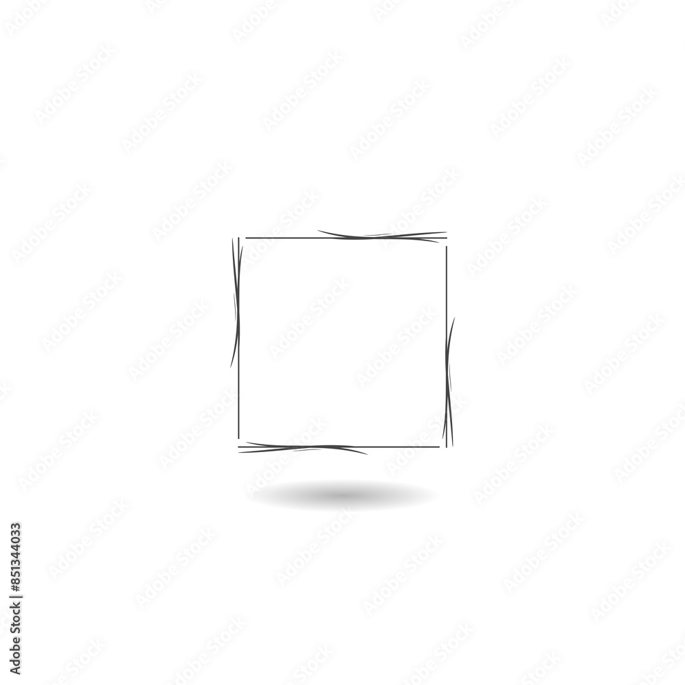 Poster simple decorative line border frame with shadow