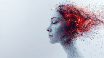 Innovative AI algorithms providing insights into brain connectivity and function, isolated on a white background. 