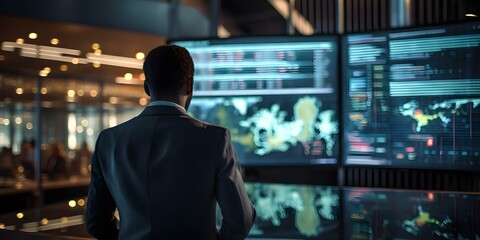 Business professionals use coding for data analysis machine learning and virtual displays. Concept Data Analysis, Machine Learning, Virtual Displays, Coding for Professionals, Business Technology