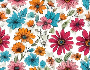 flowers colorful illustration background
