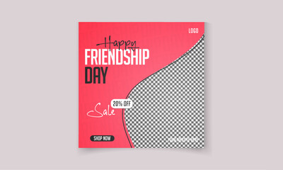 Happy Friendship Day post banner design for social media post
