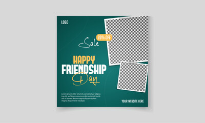 a poster for Happy Friendships Day sale offer post  for social media