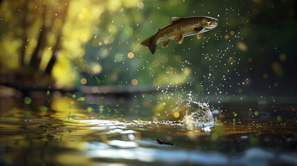 Obraz premium Fish jumping out of water