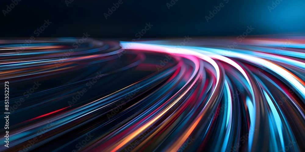 Poster artistic representation of converging lines and colors into a single intense spot. concept abstract 