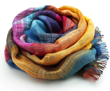 colorful scarf on white