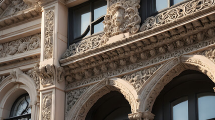 Obraz premium Focus on the intricate details of a historic building.