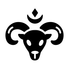 Here’s a glyph icon of aries symbol 