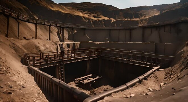 Excavation of a mine.