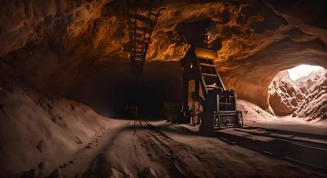 Excavation of a mine.