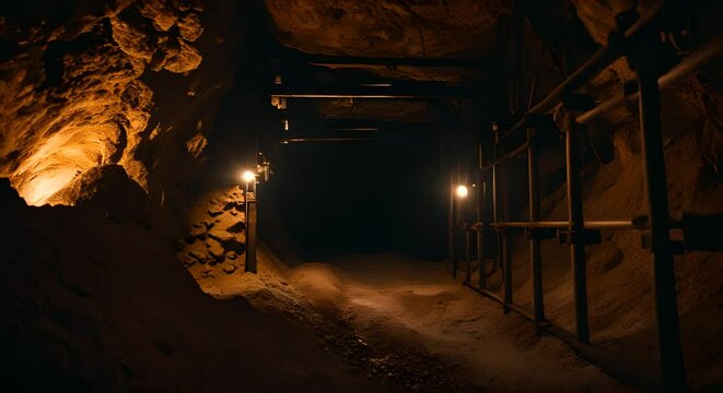 Excavation of a mine.