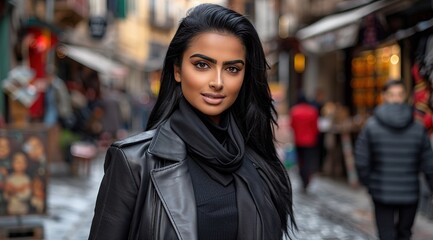 Fototapeta premium woman in a street