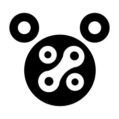 A filled style icon of radium symbol 