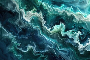 Abstract waves resembling exotic ocean currents