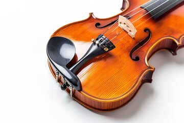Fototapeta premium Classical music in an isolated white violin and violin concerto. Generative Ai