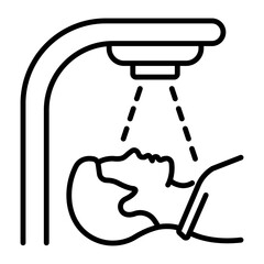 A customizable outline icon of radiation therapy 