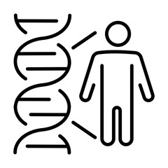 Easy to edit line icon of genetic factors