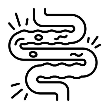 A line style icon of constipation 