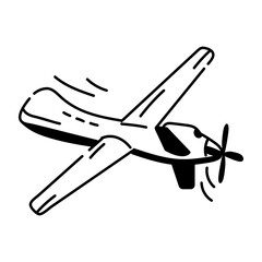 Get this hand drawn icon of military drone 
