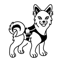 Army dog hand drawn icon is up for premium use 