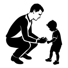 Silhouette of father playing with child