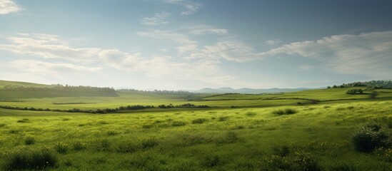 Obraz premium Rolling Hills and Vast Green Meadows