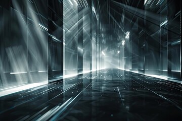 fiberoptics cuttingedge technology, front view, highlighting light transmission, futuristic tone, Monochromatic Color Scheme