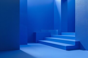 Obraz premium Blue, minimalistic, universal background for presentations. Generative Ai