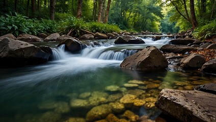 Fototapeta premium The therapeutic effects of nature immersion on stress reduction and overall health ai_generated