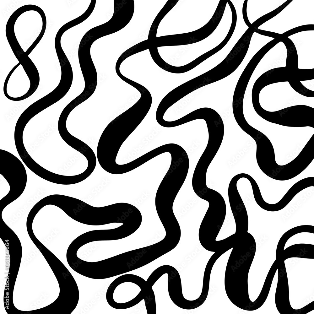 Wall mural Brush grunge pattern. White and black vector.