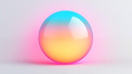 Colorful Iridescent Sphere with Gradient Reflections in a Digital Art Style