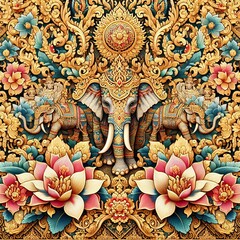 Obraz premium ลายช้าง