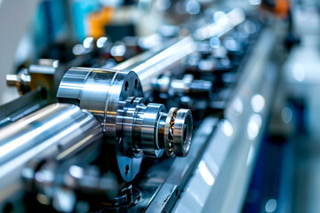 Naklejka premium machine in factory on background