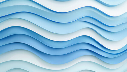 Fototapeta premium An intricate depiction of a vivid blue wave contrasting with a pristine white background